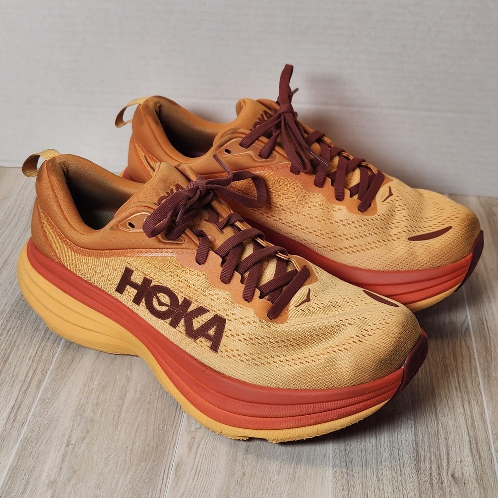 Hoka Womens W Bondi 8 Running Shoes size 9.5 Orange Sneakers (see pics) - Picture 2 of 15